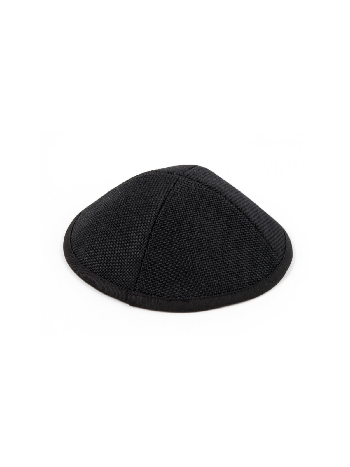 Kippa en tissu gris noir avec motif texturé caché... | Kippa en tissu