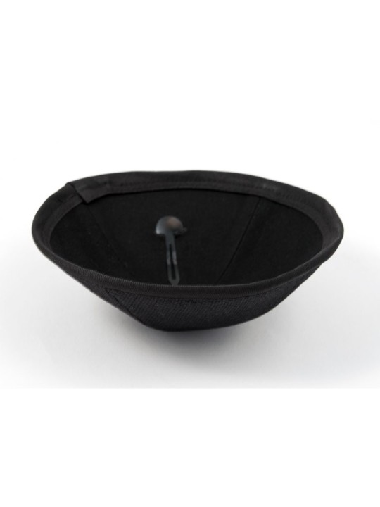 Kippa en tissu gris noir avec motif texturé caché... | Kippa en tissu