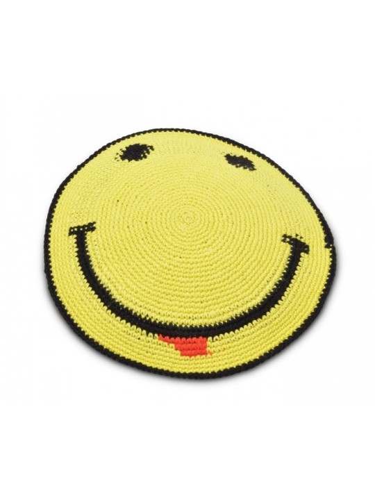 DMC Cotton Hand Knitted Kippah Lively Smiley Design | Knitted Kippah