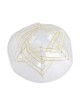 Kippa en satin blanc avec étoile de David dorée | Kippa en satin