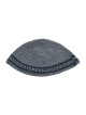 Tissu tricoté à la main Gris Frik Kippah avec Dark G... | Frik Kippa