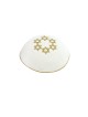 Kippa tricotée blanche avec étoiles dorées brodées sur... | Kippa tricotée
