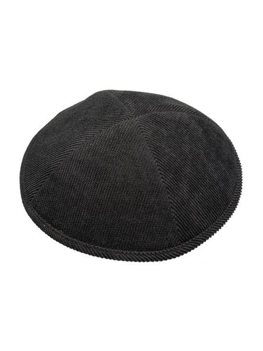 Kippa en velours côtelé gris foncé | Kippa en tissu