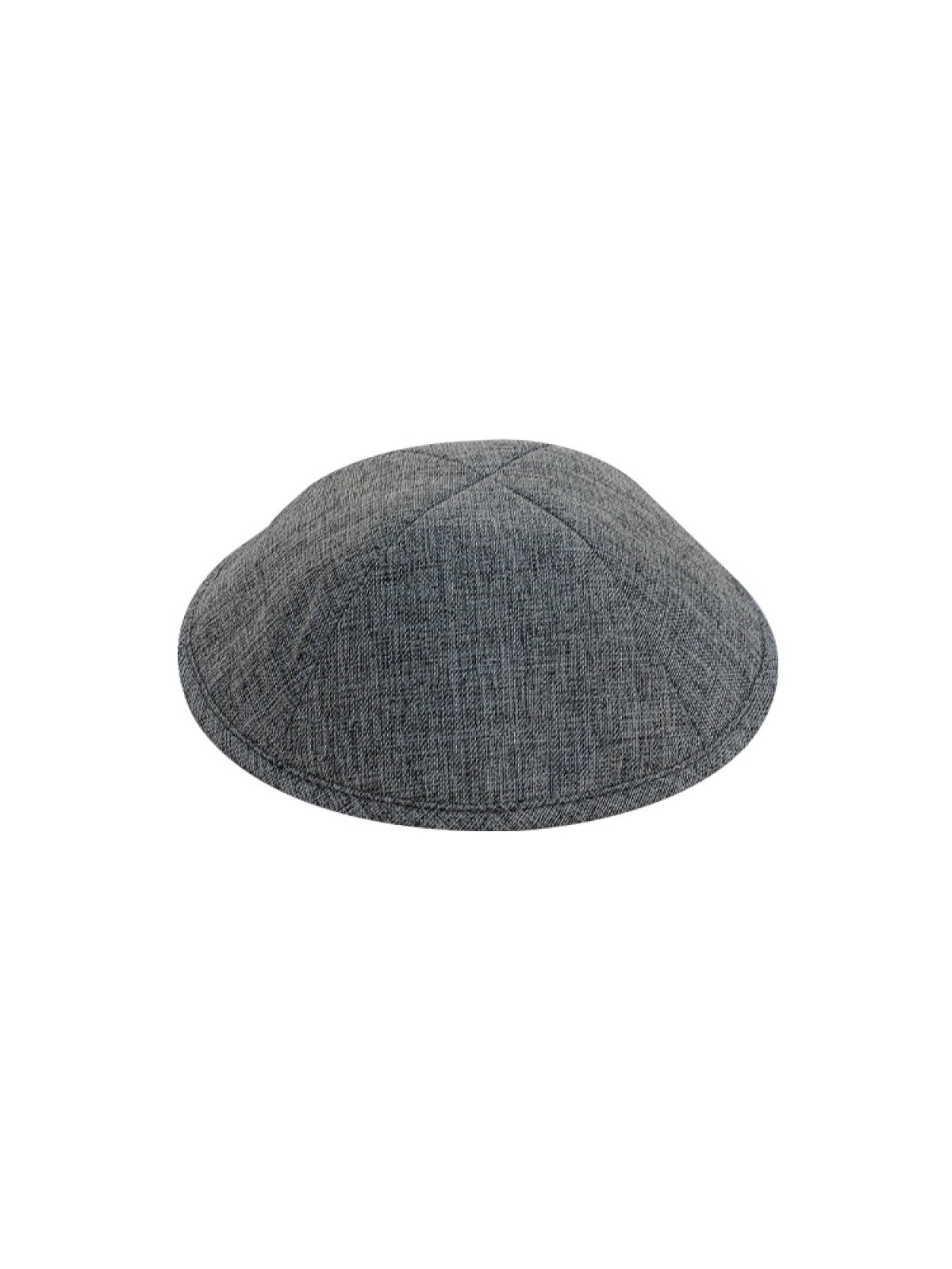 Kippa en tissu aspect lin gris foncé | Kippa en tissu