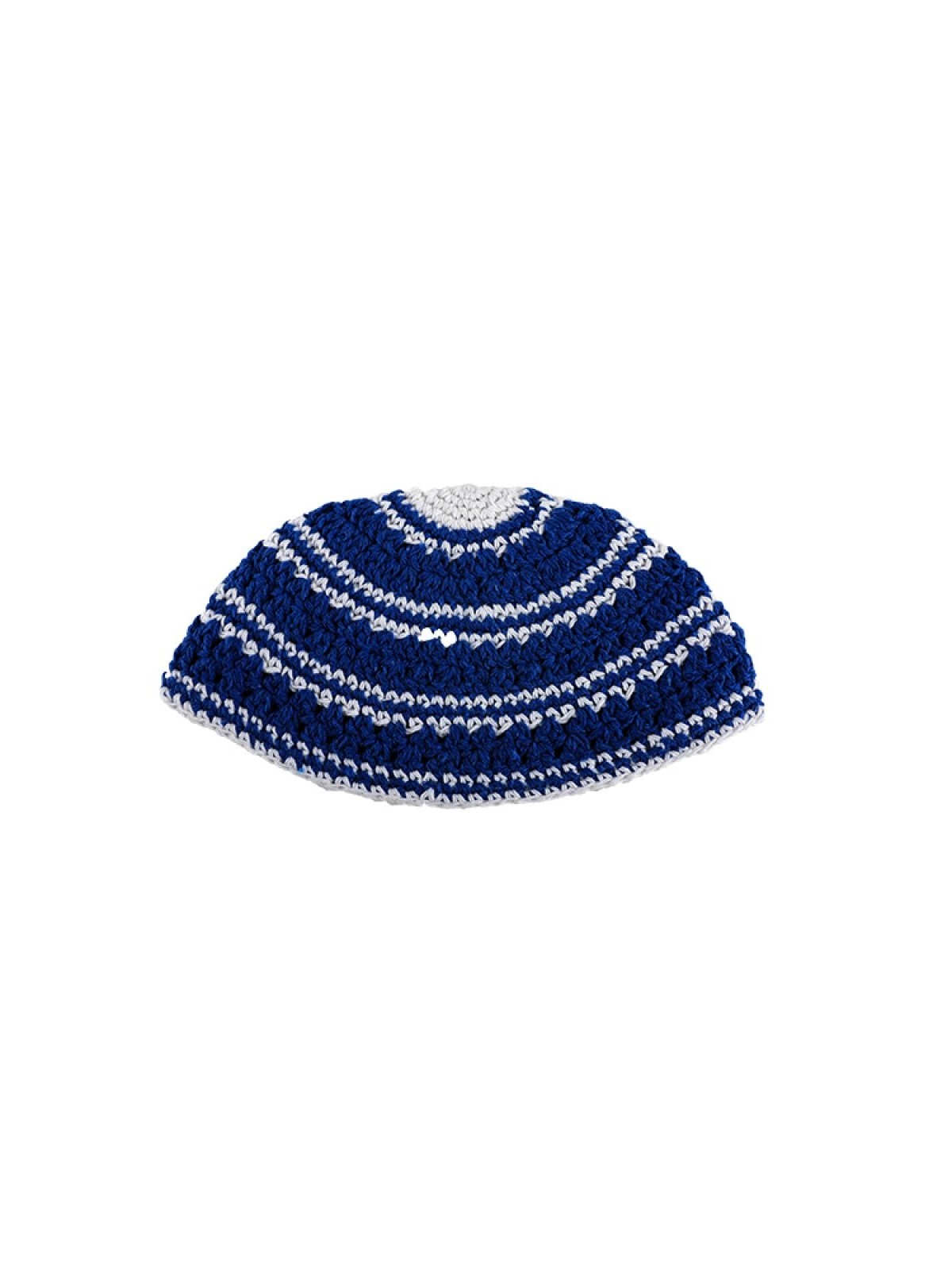 Frik Kipah Tissage épais au crochet de pierres bleues et blanches... | Frik Kippa
