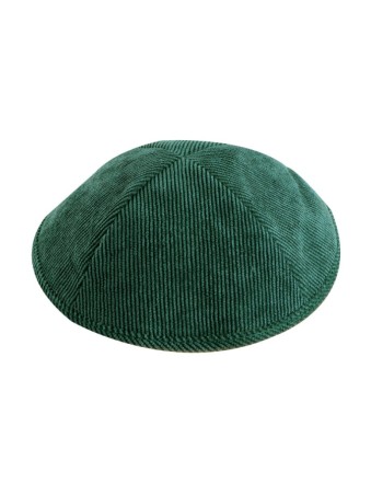Kippa en velours côtelé vert | Kippa en tissu