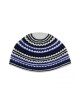 Frik Kippah faite à la main avec des rayures blanches bleues et noires | Frik Kippa