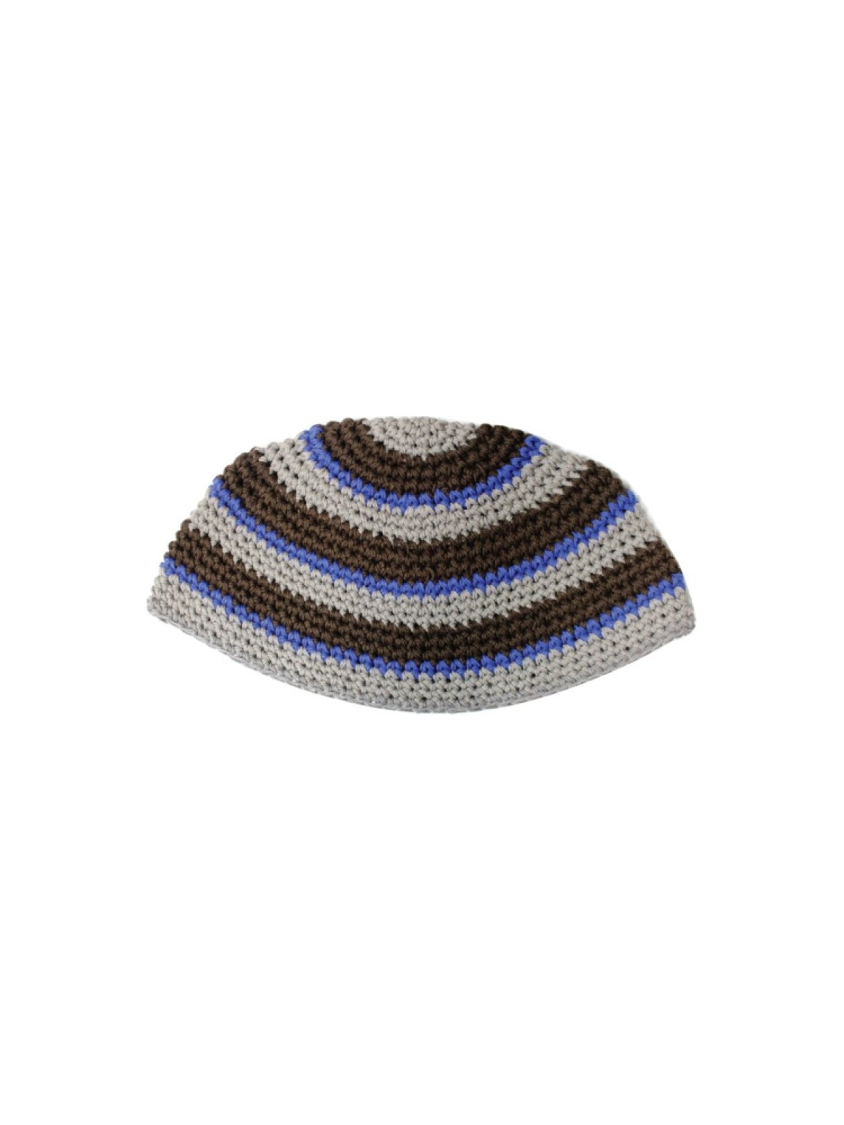 Frik Kippah à rayures grises, marron et bleues | Frik Kippa