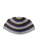 Frik Kippah à rayures grises, marron et bleues | Frik Kippa