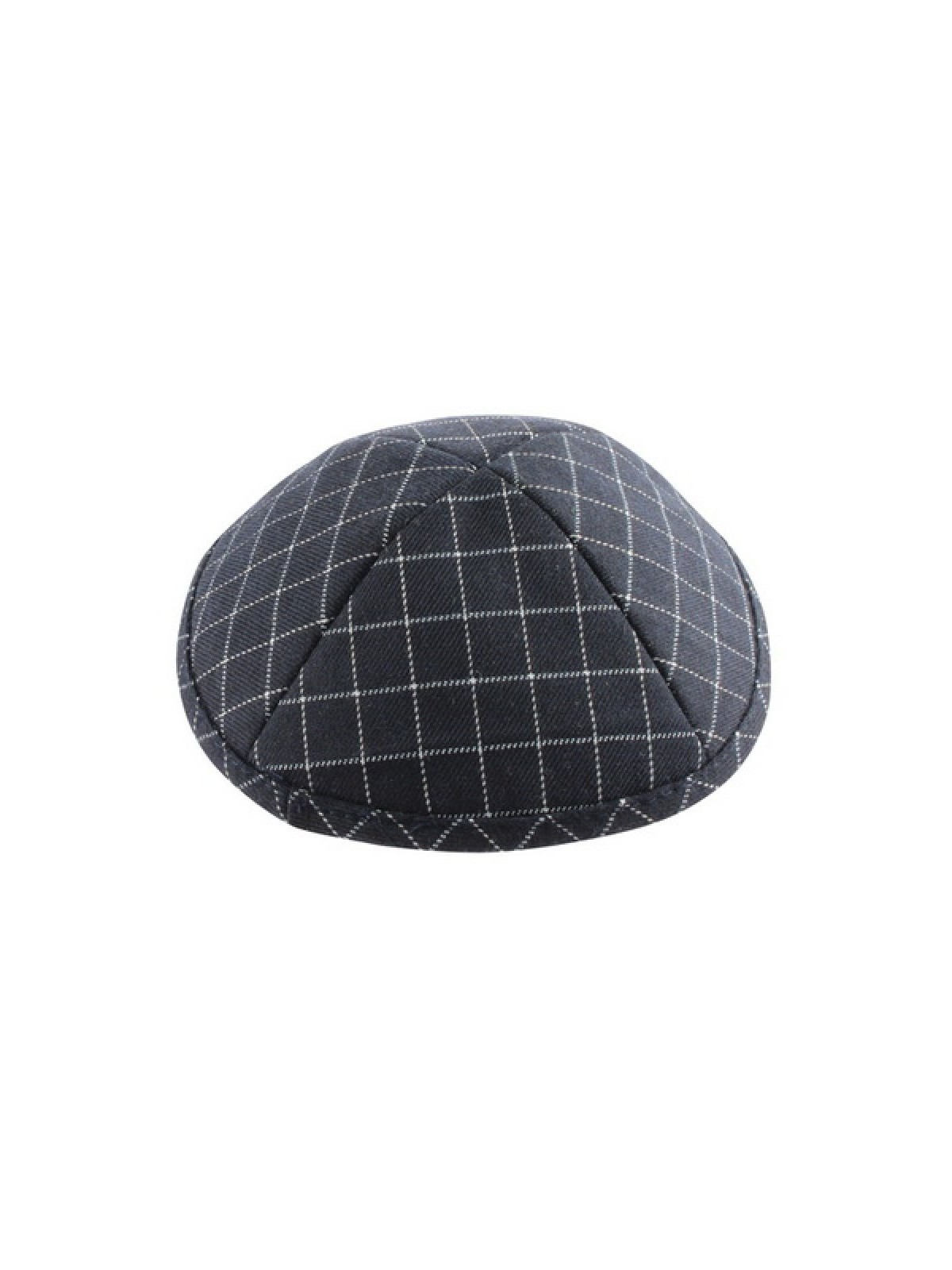 Tissu en coton noir et blanc Kippah Checkered Design | Kippa en lin