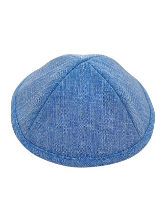 Tissu de style denim Kippah Bleu Ciel Deux tailles Option | Kippa en lin