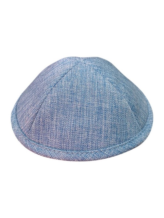 Denim Style Fabric Kippah Light Blue Two Sizes Option | Linen Kippah