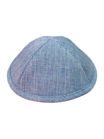Tissu de style denim Kippah Bleu clair Deux tailles Option | Kippa en lin