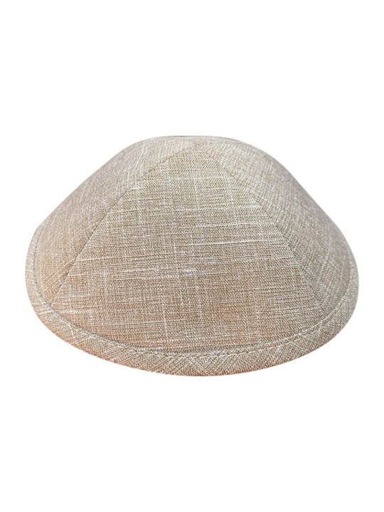 White Beige Fashionable Fabric Kippah Two Sizes Option | Linen Kippah