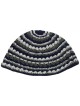 Frik Kippah faite à la main avec du bronzage olive et des rayures noires | Frik Kippa
