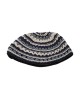 Frik Kippah fabriqué à la main avec des rayures noires et grises blanc cassé... | Frik Kippa