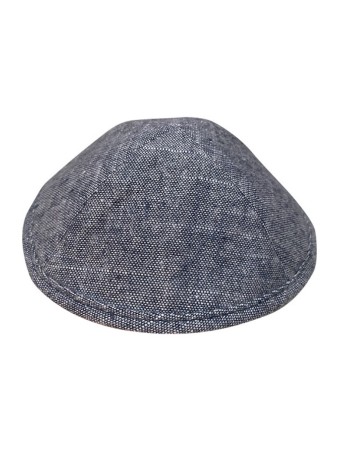 Kippa en tissu gris noir disponible en deux tailles | Kippa en lin