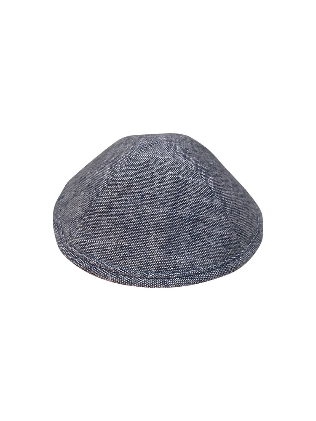 Kippa en tissu gris noir disponible en deux tailles | Kippa en lin