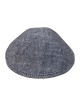 Kippa en tissu gris noir disponible en deux tailles | Kippa en lin