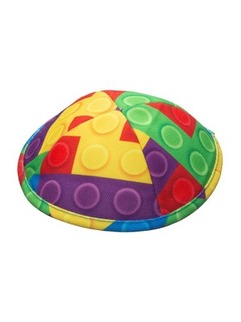 Flat Childrens Colorful Circle Design Cloth Kippah | Cloth Kippah