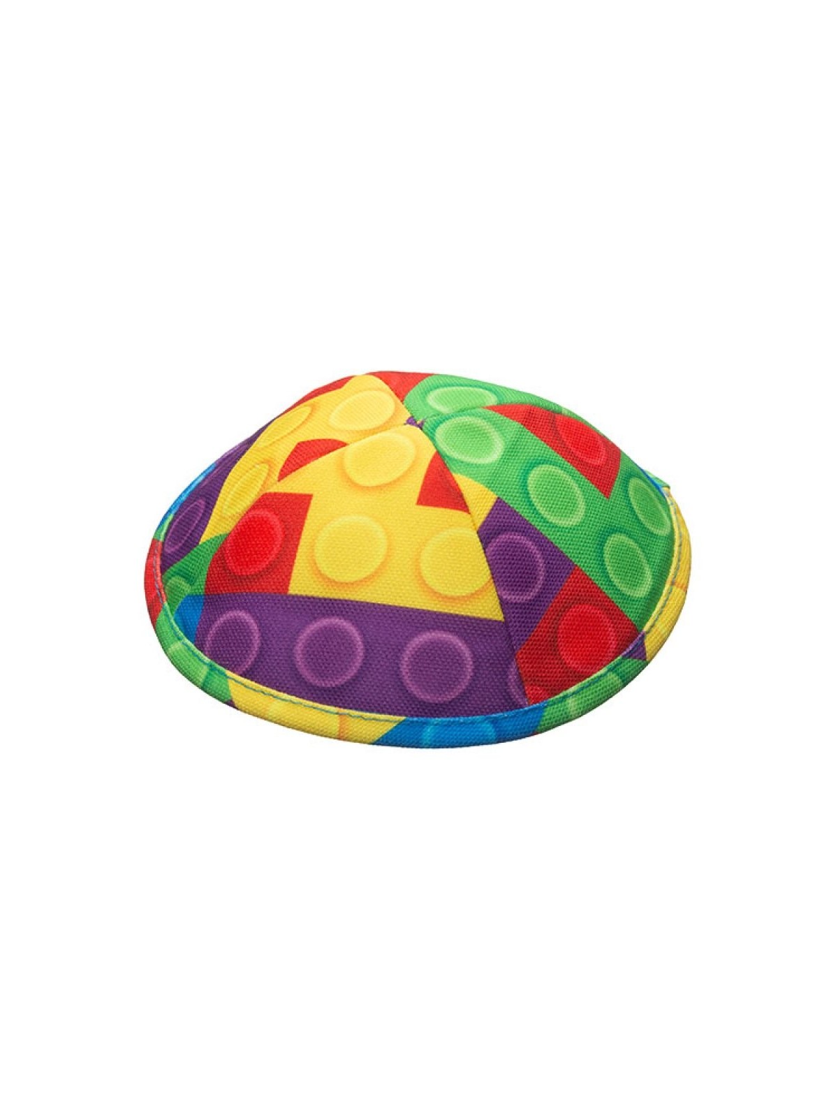 Kippa en tissu de conception de cercle coloré plat pour enfants | Kippa en tissu