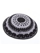 Hand Knitted Premium DMC Cotton Kippah Gray and Bl... | Knitted Kippah