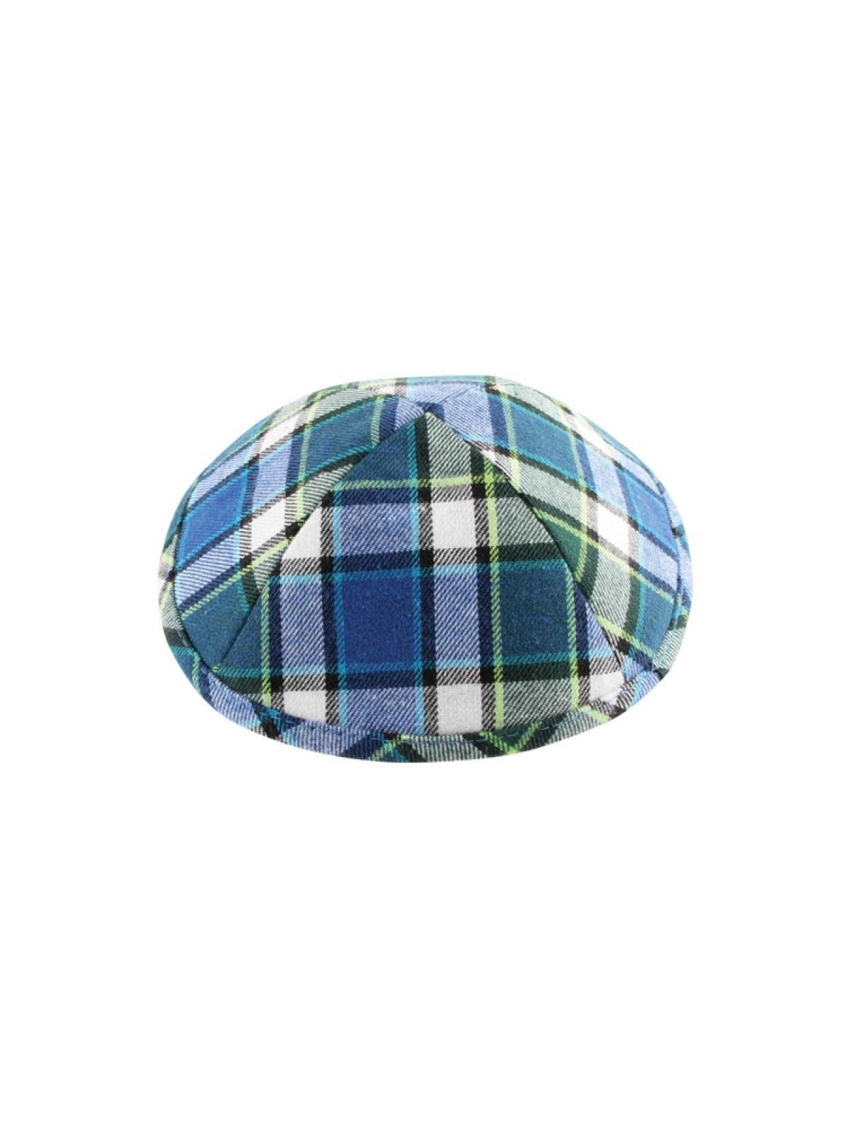 Kippa en tissu bleu à carreaux | Kippa en tissu