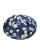 Tissu animé à pois bleus et blancs Kippah... | Kippa en tissu