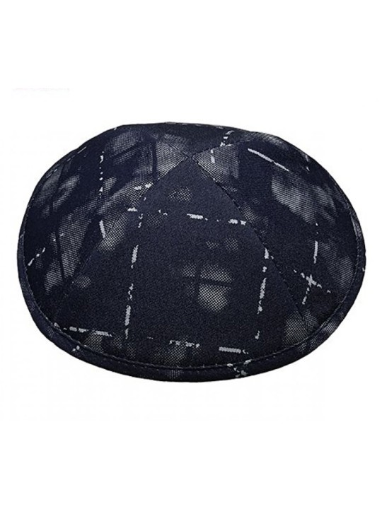 Denim bleu avec tissu imprimé Kippah Yarmulke | Kippa en tissu