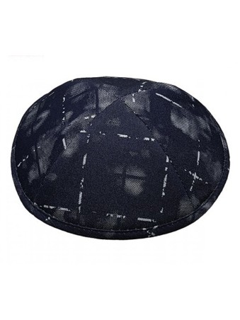 Denim bleu avec tissu imprimé Kippah Yarmulke | Kippa en tissu