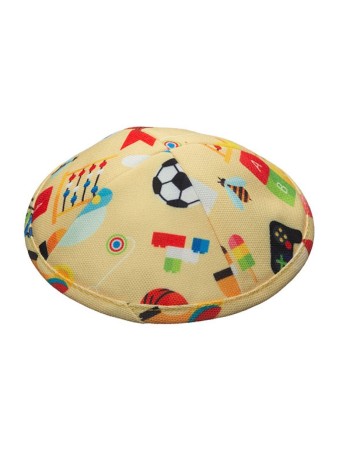 Kippa en tissu design plat pour enfants | Kippa en tissu