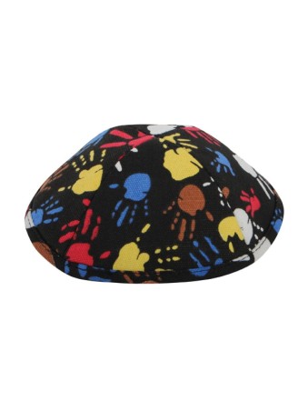 Kippa en tissu coloré avec peinture au doigt | Kippa en tissu