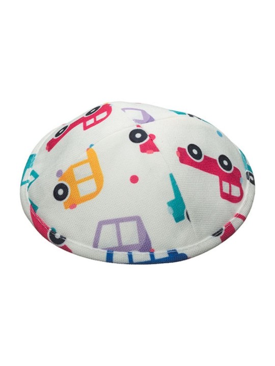 Kippa en tissu plat de conception de voiture pour enfants | Kippa en tissu