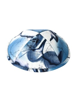 Tissu plat bleu et blanc Tie Dye Design pour enfants K... | Kippa en tissu
