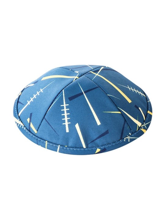 Kippa en tissu plat bleu pour enfants | Kippa en tissu