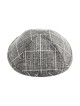 Kippa en tissu gris et blanc à carreaux | Kippa en tissu