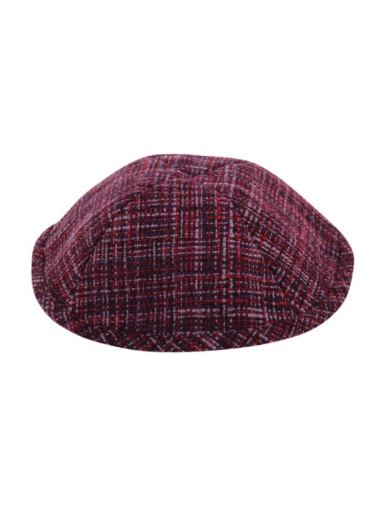 Maroon Plaid Design Cloth Kippah | Cloth Kippah