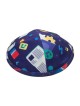 Kippa en tissu plat au design coloré pour enfants | Kippa en tissu