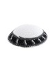 Blanc avec bordure grise noire et blanche tricotée Kippah | Kippa tricotée