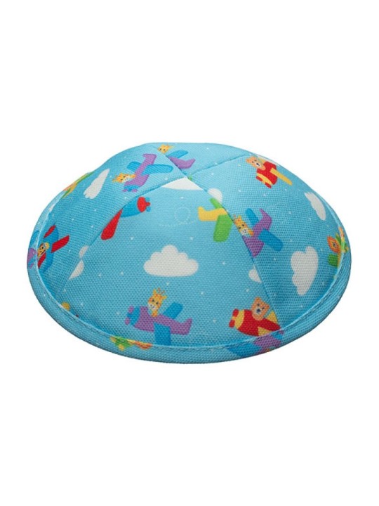 Kippa en tissu plat de conception d'avion pour enfants | Kippa en tissu