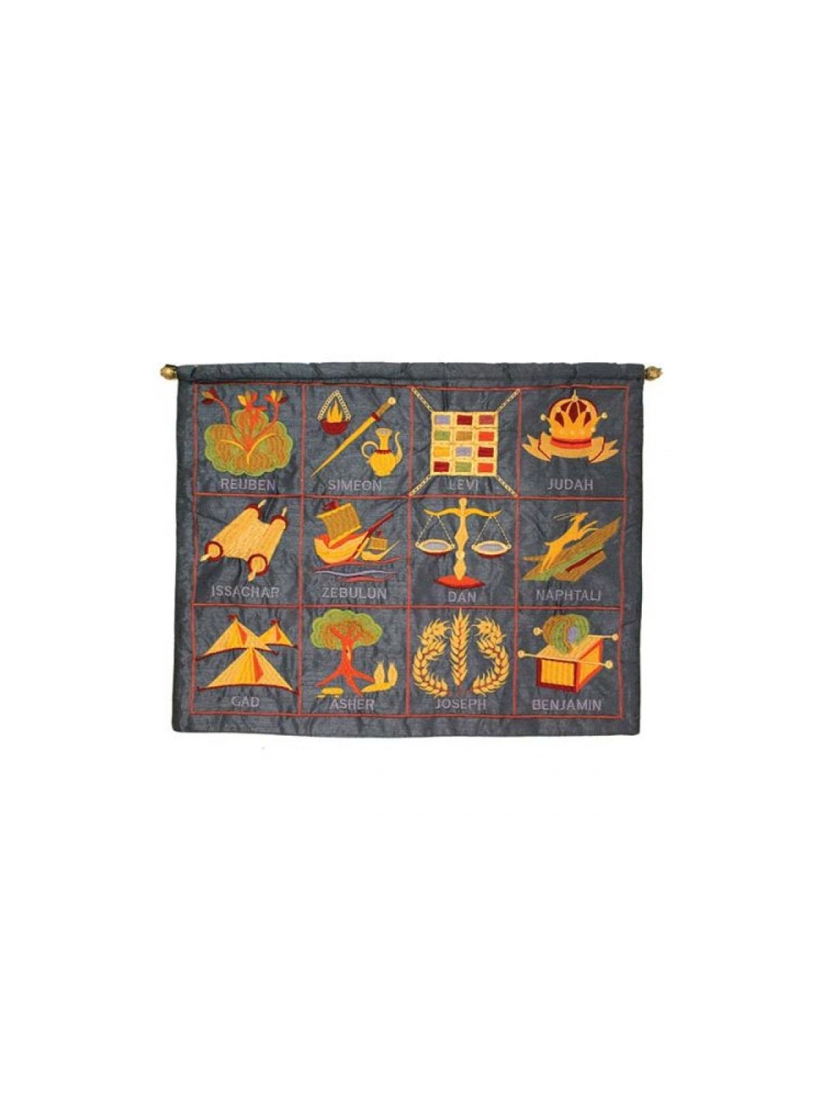 Yair Emanuel Embroidered Wall Hanging of... | Wall Hangings by Emanuel