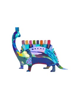 Yair Emanuel Fun Chanukah Menorah Dinosaure 2 Côtés... | Hanoukka Menorah