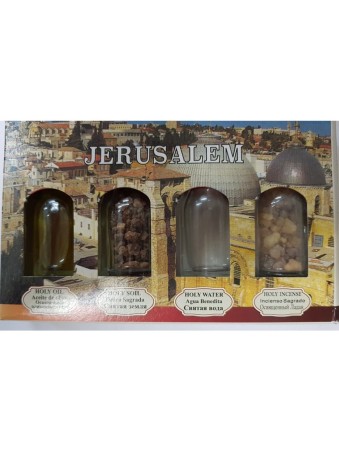 Jérusalem Terre Sainte Ensemble de 4 bouteilles | Huile d'onction