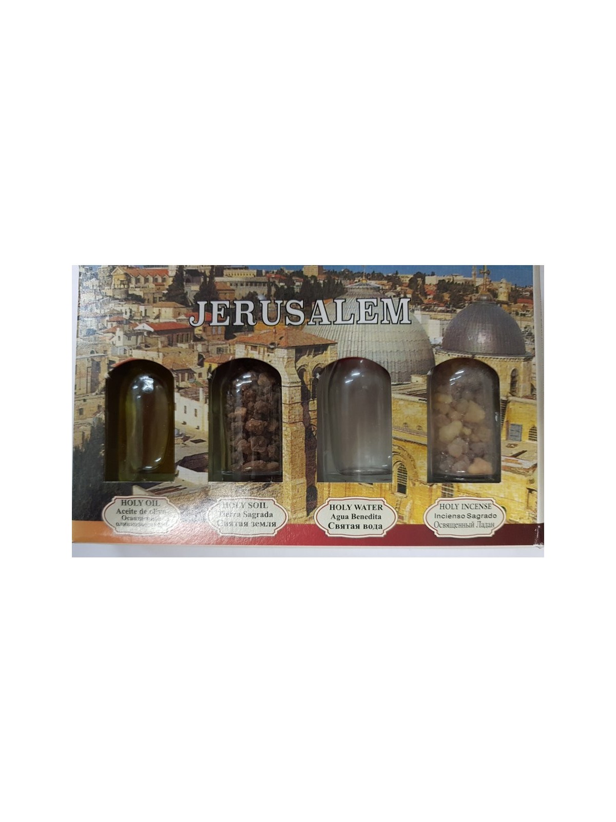 Jérusalem Terre Sainte Ensemble de 4 bouteilles | Huile d'onction