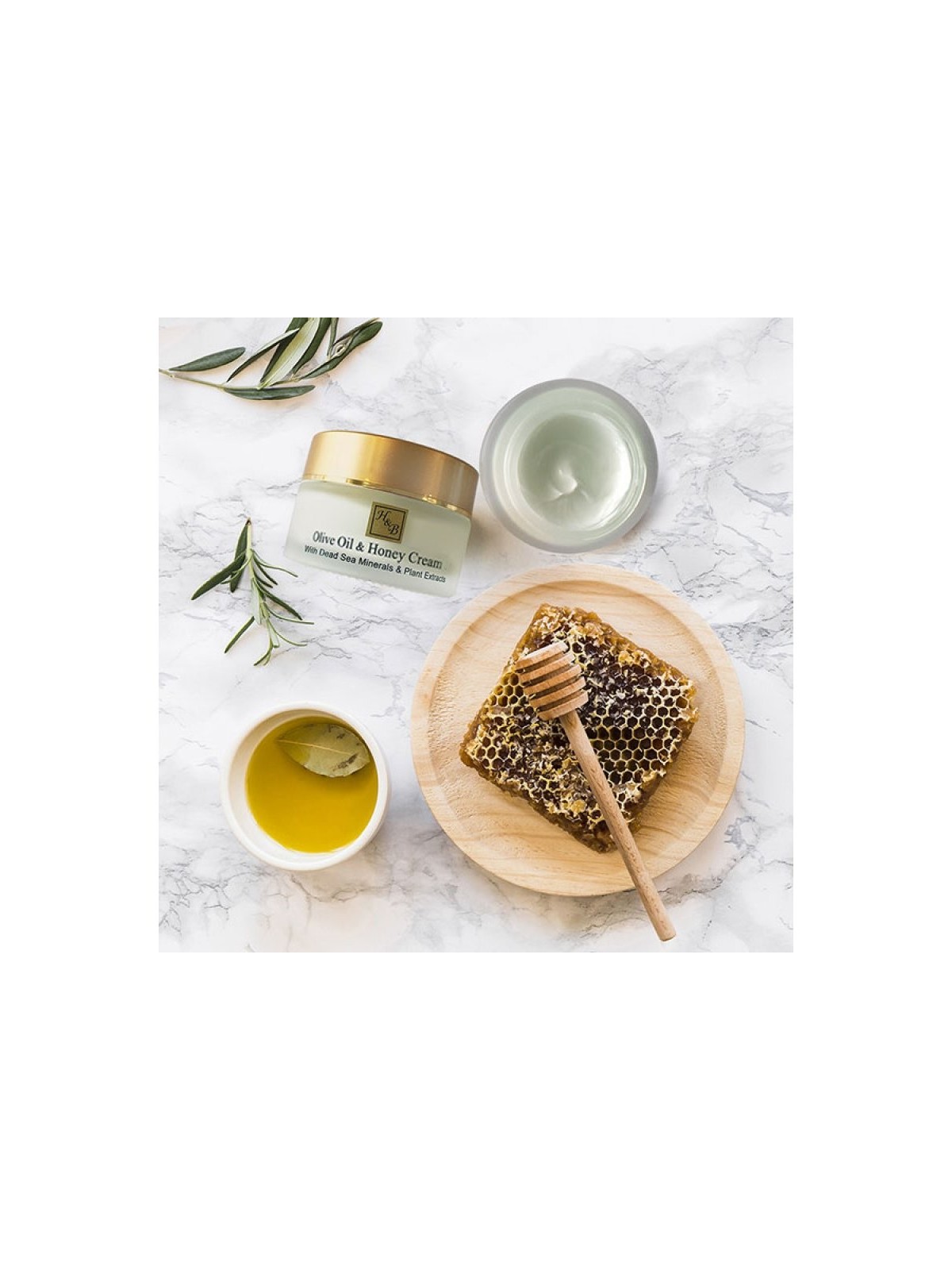 Crème hydratante riche HB à l'huile d'olive, au miel et au sébum mort... | Soins du visage