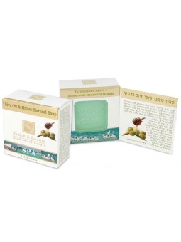 Barre de savon naturelle à l'huile d'olive et au miel HB avec menthe de la Mer Morte... | Savon