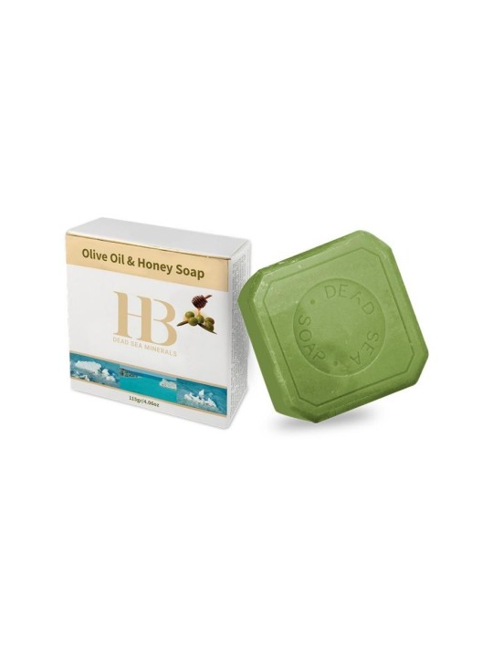 Barre de savon naturelle à l'huile d'olive et au miel HB avec menthe de la Mer Morte... | Savon