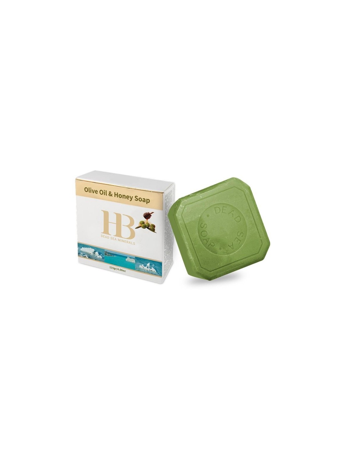 Barre de savon naturelle à l'huile d'olive et au miel HB avec menthe de la Mer Morte... | Savon