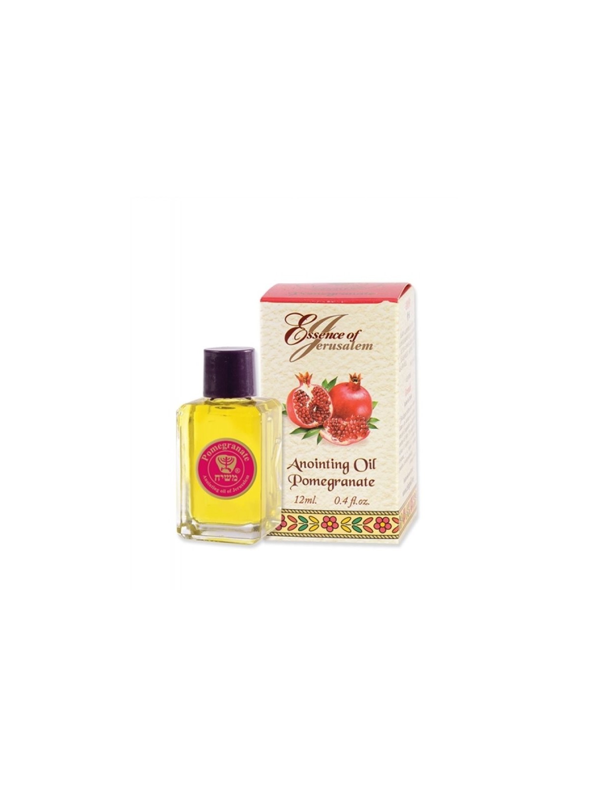 Huile d'onction à la grenade Essence de Jérusalem 12 ml | Huile d'onction