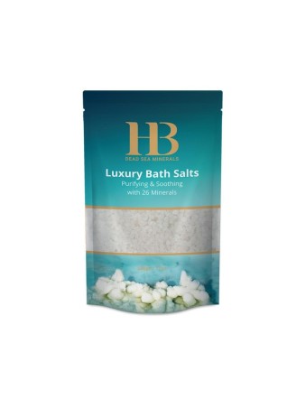 Sels de bain de luxe HB avec 26 cristaux blancs de minéraux de la mer Morte | Spa